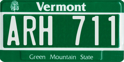 VT license plate ARH711