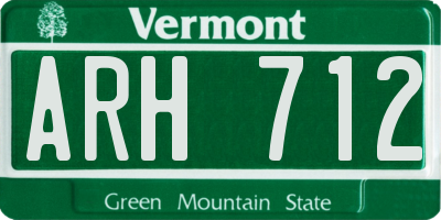 VT license plate ARH712