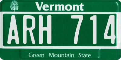 VT license plate ARH714