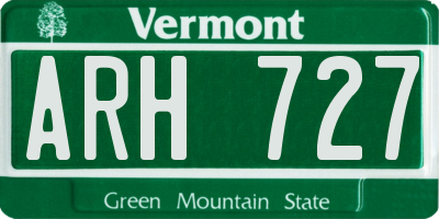 VT license plate ARH727