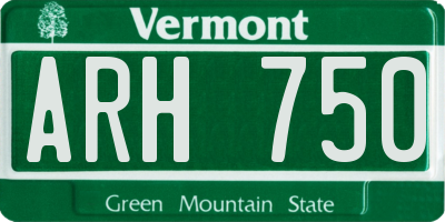 VT license plate ARH750
