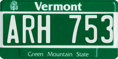 VT license plate ARH753