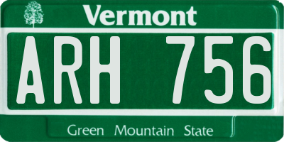 VT license plate ARH756