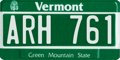 VT license plate ARH761