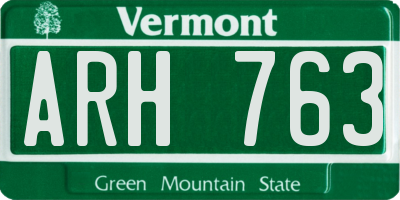 VT license plate ARH763
