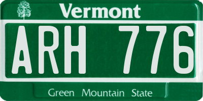 VT license plate ARH776