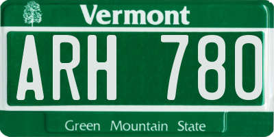 VT license plate ARH780