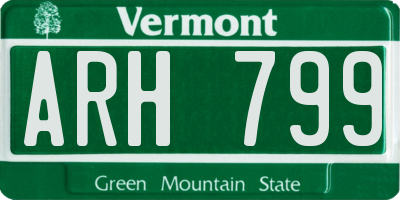 VT license plate ARH799