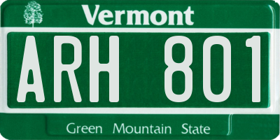 VT license plate ARH801