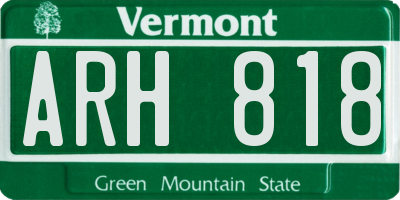VT license plate ARH818