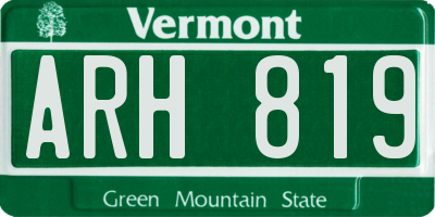 VT license plate ARH819