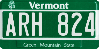 VT license plate ARH824