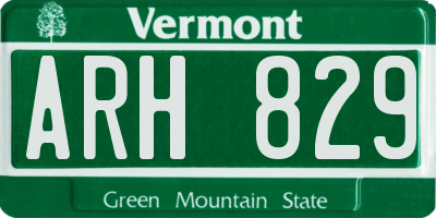 VT license plate ARH829