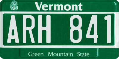 VT license plate ARH841