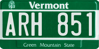 VT license plate ARH851