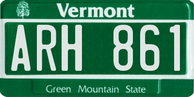 VT license plate ARH861