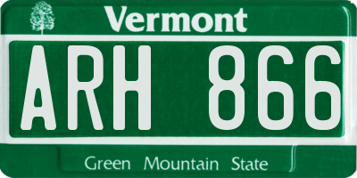 VT license plate ARH866