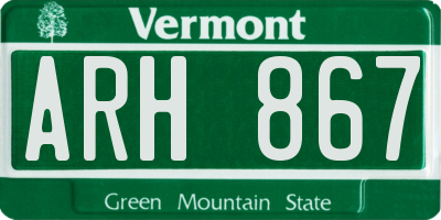 VT license plate ARH867