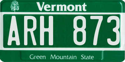VT license plate ARH873