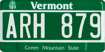 VT license plate ARH879