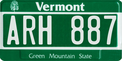 VT license plate ARH887