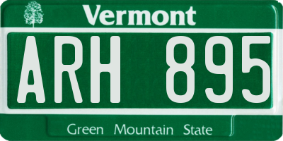 VT license plate ARH895