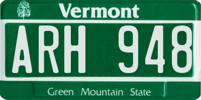 VT license plate ARH948