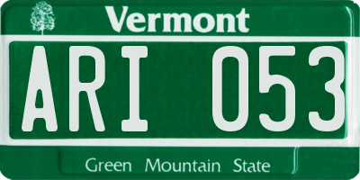 VT license plate ARI053