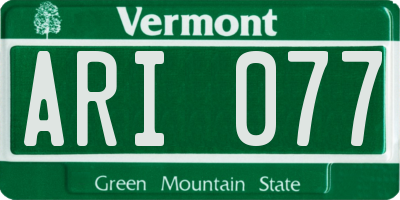 VT license plate ARI077