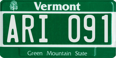 VT license plate ARI091