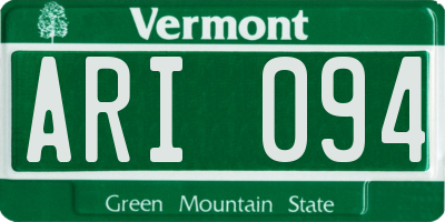 VT license plate ARI094