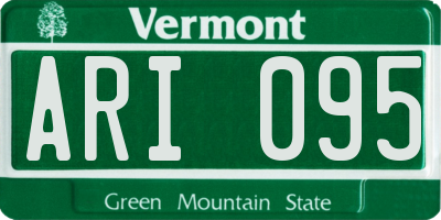 VT license plate ARI095
