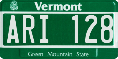VT license plate ARI128