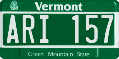 VT license plate ARI157