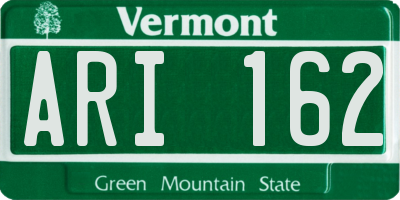 VT license plate ARI162