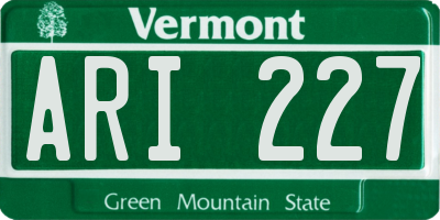 VT license plate ARI227