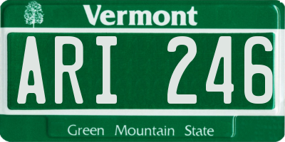 VT license plate ARI246