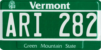 VT license plate ARI282
