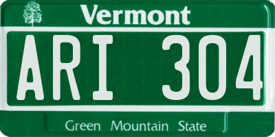 VT license plate ARI304