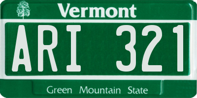 VT license plate ARI321