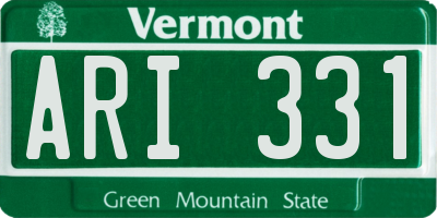 VT license plate ARI331
