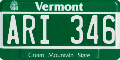VT license plate ARI346