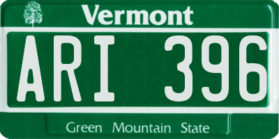 VT license plate ARI396