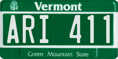 VT license plate ARI411