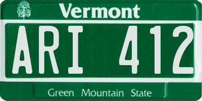 VT license plate ARI412
