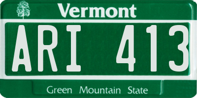VT license plate ARI413