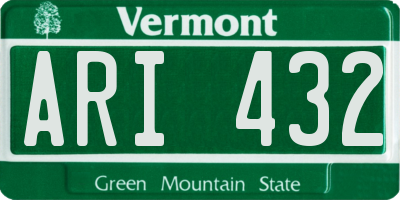 VT license plate ARI432