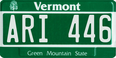 VT license plate ARI446
