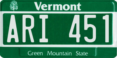 VT license plate ARI451