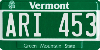 VT license plate ARI453